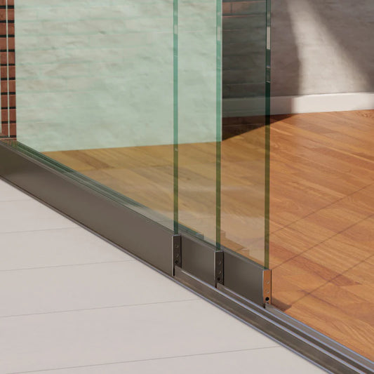 Glazen schuifwand pakket 3 spoor tot 305 cm Helder compleet Wit